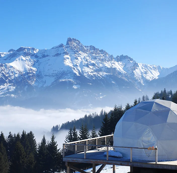 Stay In An  Eco-Luxury Snow Covered Pod In The Swiss Alps